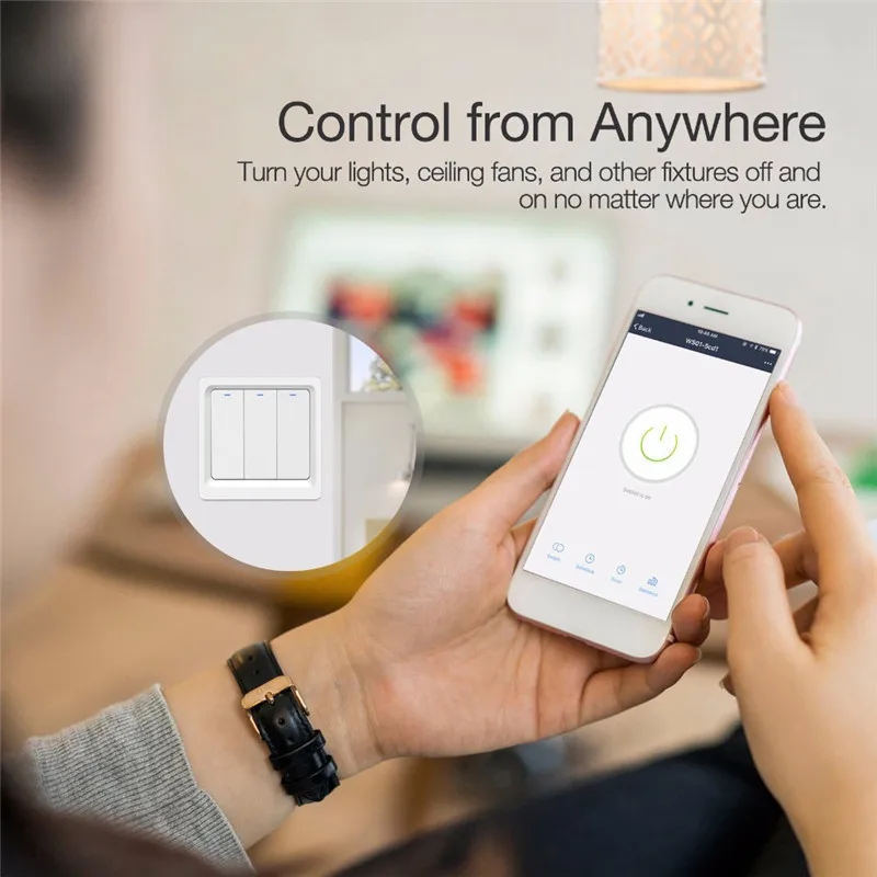 Wifi-патрон, умный свет светодиодный переключатель кнопка Smart Life/Tuya приложение дистанционное управление работает с Alexa Google Home для голосового управления 3 банды