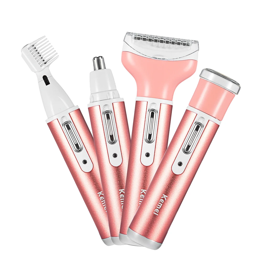 

KM-6637 Kemei Multifunctional 4 In 1 Electric Epilator Rechargeable Hair Removal Face Armpit Body Bikini Trimmer Shaver Women