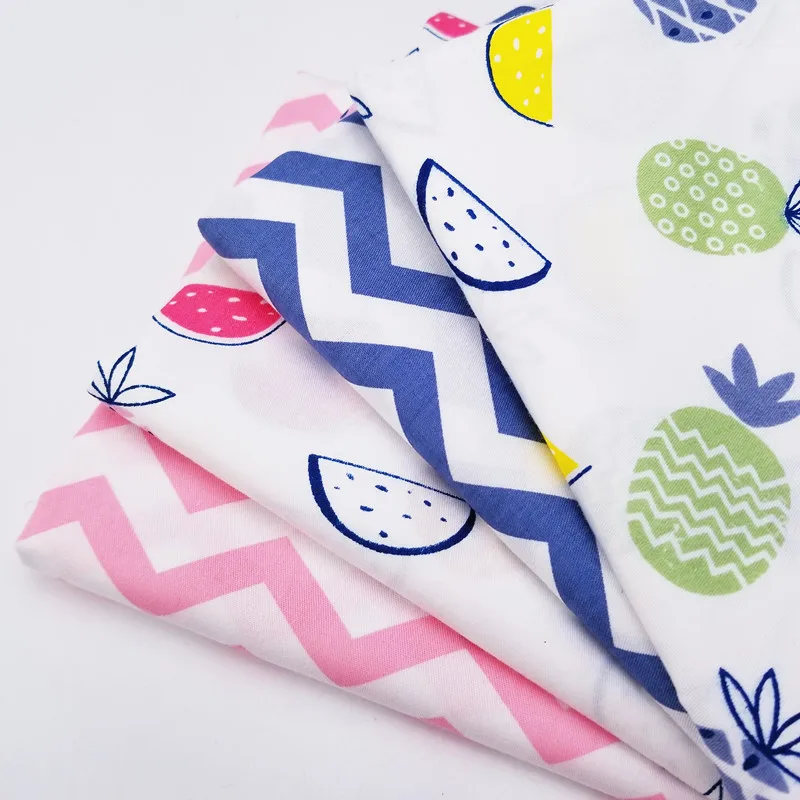 

Cute Printing Cotton Twill Material Fabric Stripe Printing Patchwork Crafts Cloth Handmade DIY Sewing Quilting Cotton Fabric