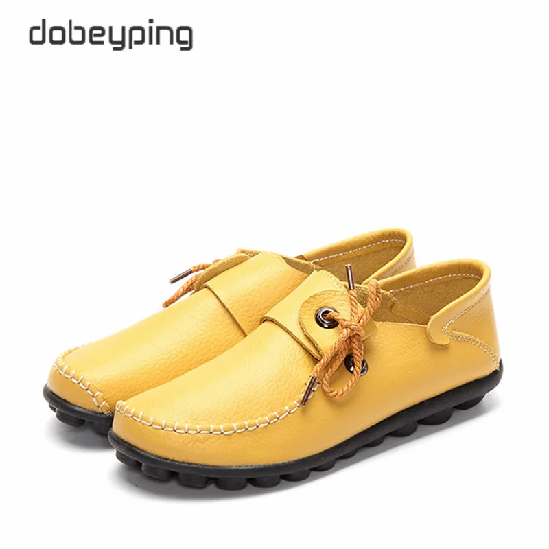 Acheter 2017 Automne Nouveau Style Vache En Cuir de Femmes Casual Chaussures Mocassins Femmes Appartements Chaussures à Lacets Femme Mocassins Conduite chaussures Taille 35 43