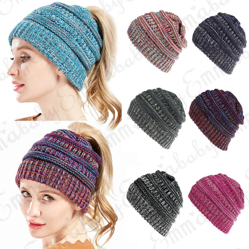 womens stocking cap with ponytail hole