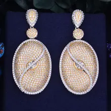 GODKI 65mm Luxury Popular Evil Eye Full Mirco Prong Cubic Zirconia Naija Wedding Earring Fashion Jewelry