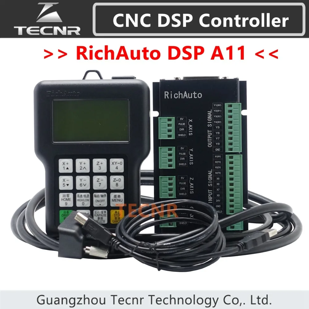 TECNR richuto DSP A11 ЧПУ контроллер A11S A11E 3 оси контроллер движения пульт дистанционного управления для гравировки и резки с ЧПУ английская версия