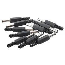 10 x Black Plastic Cover 2.1×5.5mm Male DC Power Plug Jack Connector