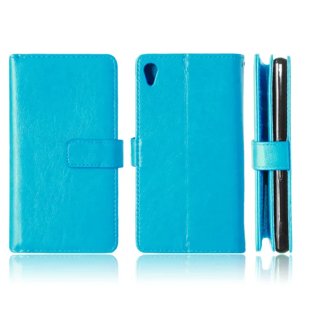 Роскошные 9 Слот для карты кожаный бумажник флип принципиально Телефон чехол для Sony Xperia Z3+ e6553/Z3 плюс двойной e6533/Sony Z4 задняя крышка Капа - Цвет: Небесно-голубой