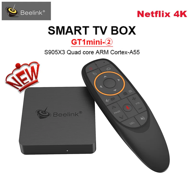 Beelink GT1 mini 2 смарт поддержка ТВ коробок Netflix 4K IPTV Amlogic S905X3 Android 9 0 4 Гб 64 г Голосовое