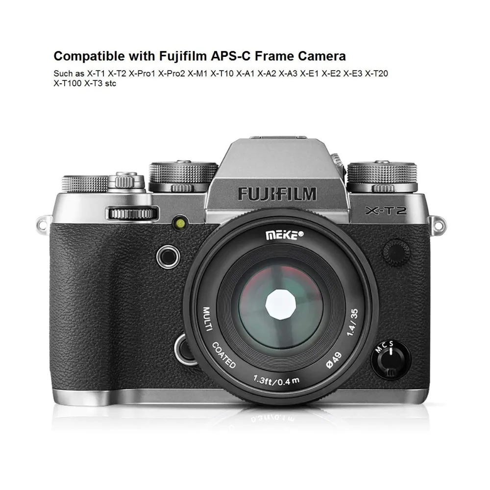 Ручная фокусировка Meike 35 мм f1.4 для Fuji X mount/для Sony E Mount/для Panasonic Olympus M4/3 Camera A7 A6300