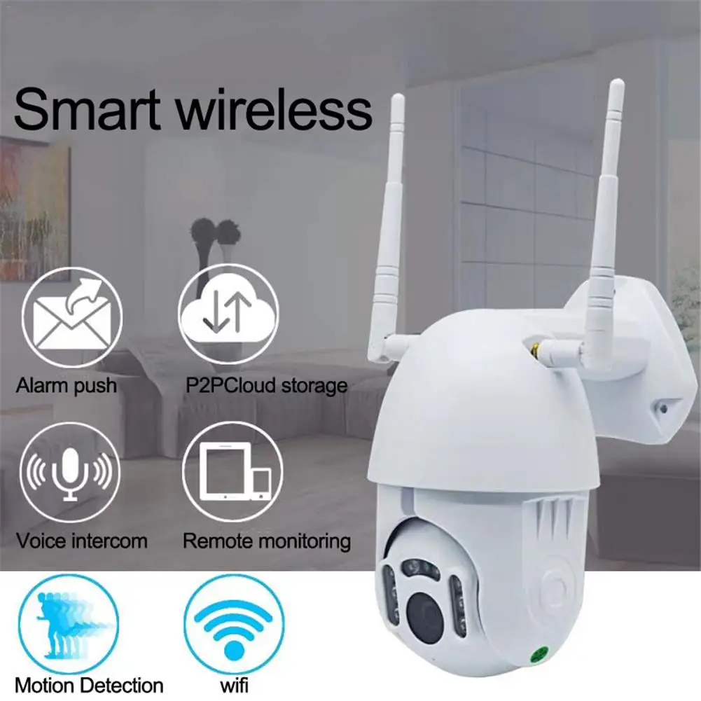 Купольная камера видеонаблюдения HD 1080P Wi Fi PTZ IP беспроводная скоростная