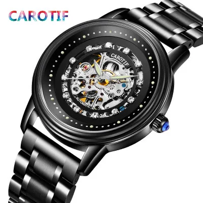CAROTIF полностью стальные автоматические механические мужские часы Montre Reloj Hombre