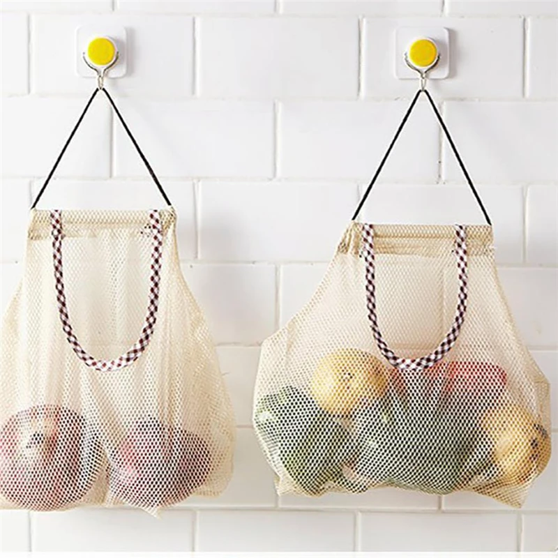 

2018 Kitchen Fruit And Vegetable Storage Bag Mesh Storage Bag Durable wear-resisting place-saving bags C0126