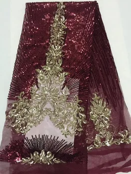 

4 colours French net African lace Fabric High Quality Sequins Lace Voile Guipure tulle mesh Fabric embroidery fabric