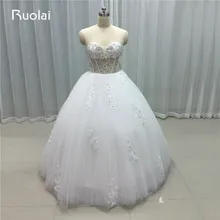 Sparkly Real Picture Sweetheart Off the Shoulder Ball Gown Princess Wedding Dresses 2016 White Bridal Gown Appliques Beaded FW21