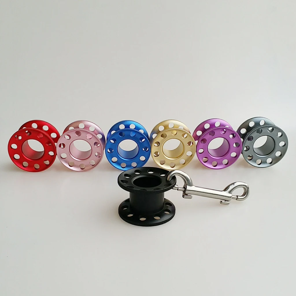 Perfeclan Durable Aluminum Alloy Scuba Diving Finger Spool Dive Reel Snorkeling Guide Line Spool Holder Water Sports Accessories