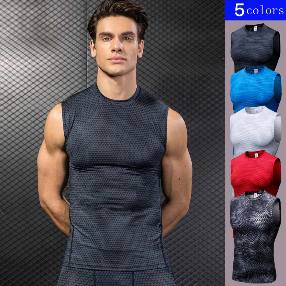 

Quick Dry Runnings Bodybuilding Vest Sleeveless Workout Tank Top Compression Fitness Tights Men Sportings Gyms Man's Tank Tops