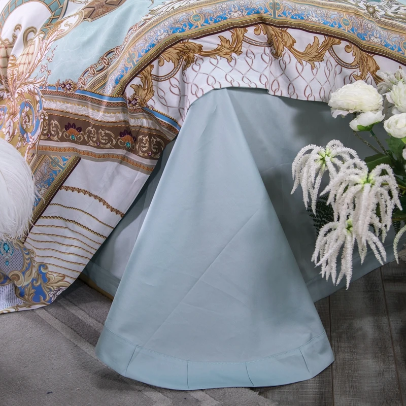 Waliicorners 60S Egyptian Cotton Royal Luxury Bedding set King Queen Size boho Bed set Duvet Cover Bedsheet set parrure de lit 59 9