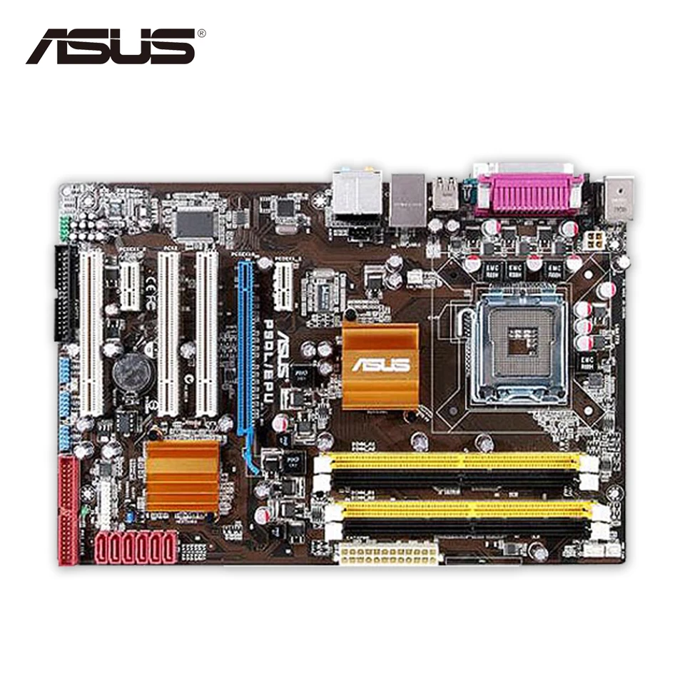 Asus P5QL/EPU Original Used Desktop Motherboard P43 Socket LGA 775 DDR2 16G SATA2 USB2.0 ATX On Sale asus original motherboard g31m s2l g31 ddr2 lga 775 motherboard