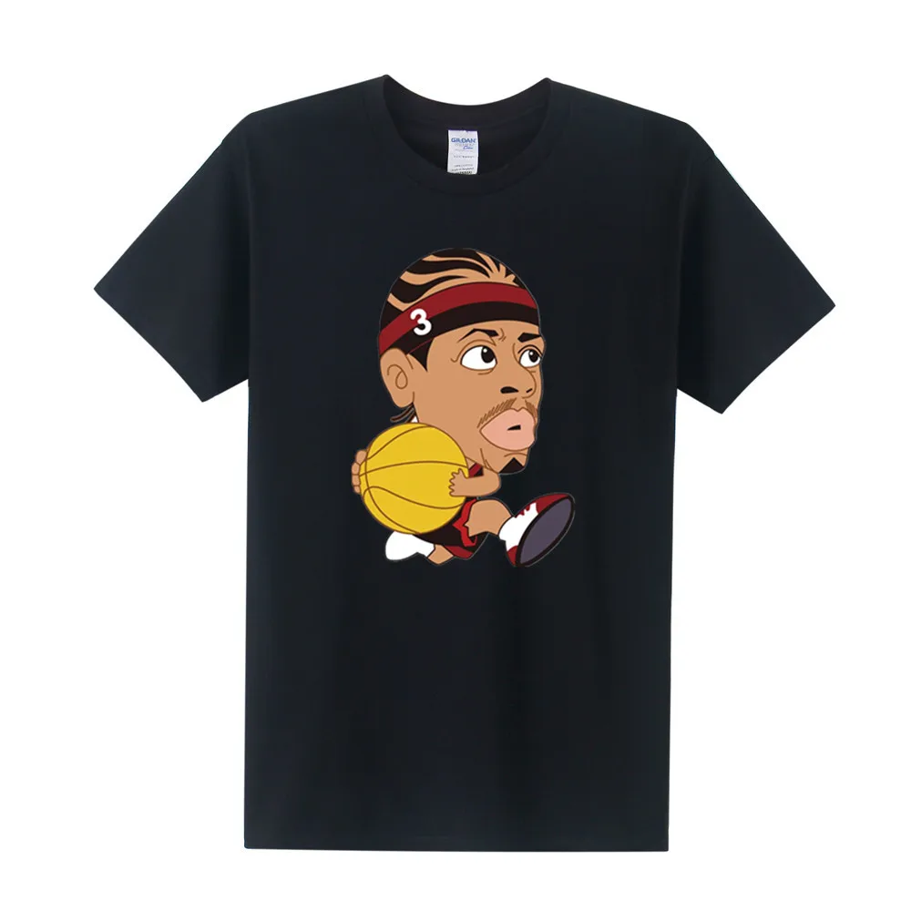 New Fashion Cartoon Allen Iverson Men T Shirt Summer Man's Short Sleeve T-Shirt Basketball Star Iverson Sport Tees Shirts New Fashion Cartoon Allen Iverson Men T Shirt Summer Man's Short Sleeve T-Shirt Basketball Star Iverson Sport Tees Shirts