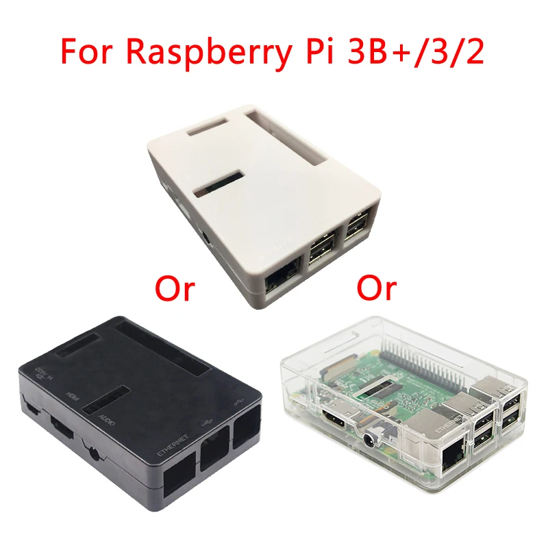 

For Raspberry Pi 3 ABS Case Black Transparent White Plastic Box Enclosure compatible Raspberry Pi 3 Model B 3B Plus