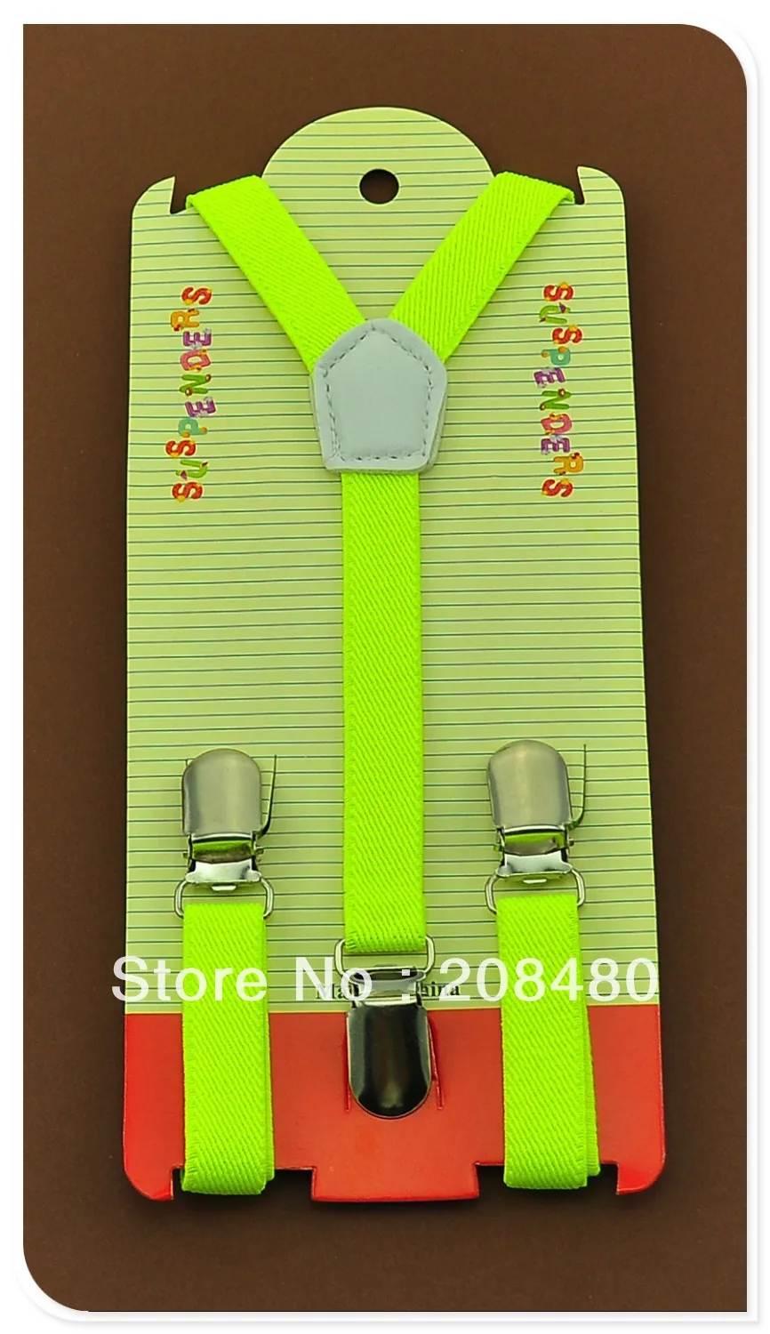 

Free Shipping-1.5cmx65cm "Candy yellow green"Kids Suspenders Children/Boys/Girls Suspender Elastic Braces Slim Suspenders/gallus