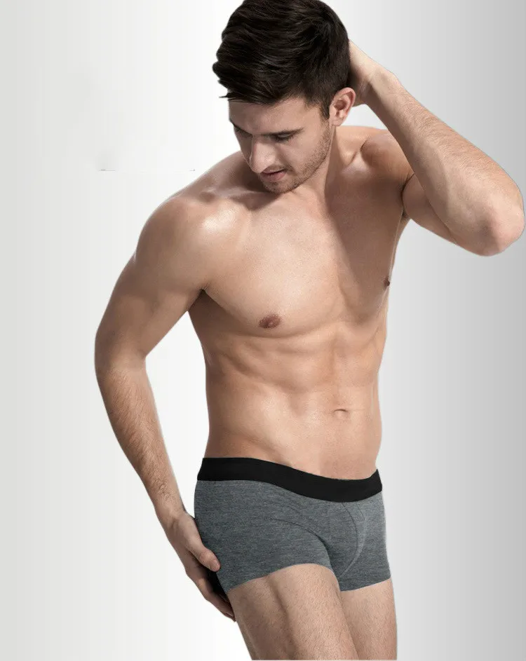 

1Pcs/Men's Underwear Men's Boxer Mid-Waist Cotton Sweat Breathable U-Concave Solid Color Cotton Sexy Comfortable Boxer Panties