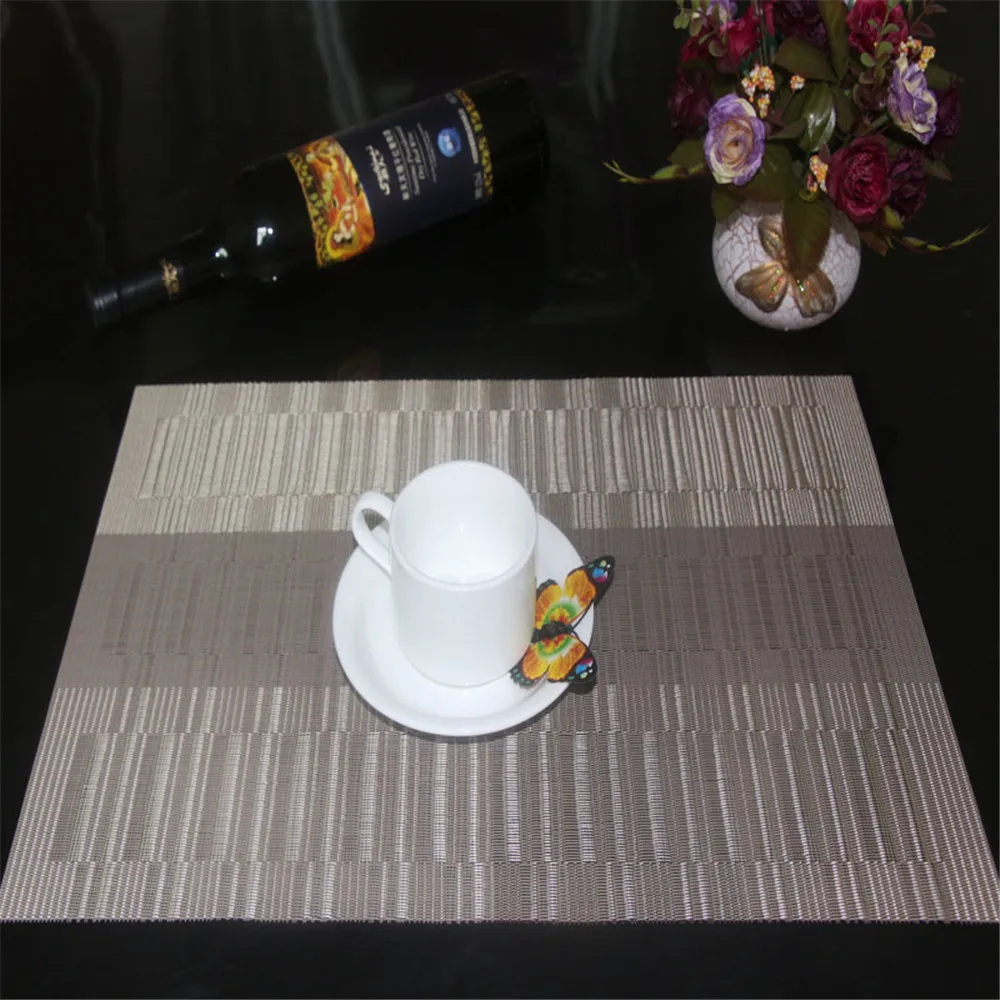 LIYIMENG 4 أجزاء/وحدة Placemat الوقايات للحرارة معزول أدوات المائدة ديكور للطاولات PVC المطبخ الطعام عاء طبق ماء سادة حصيرة