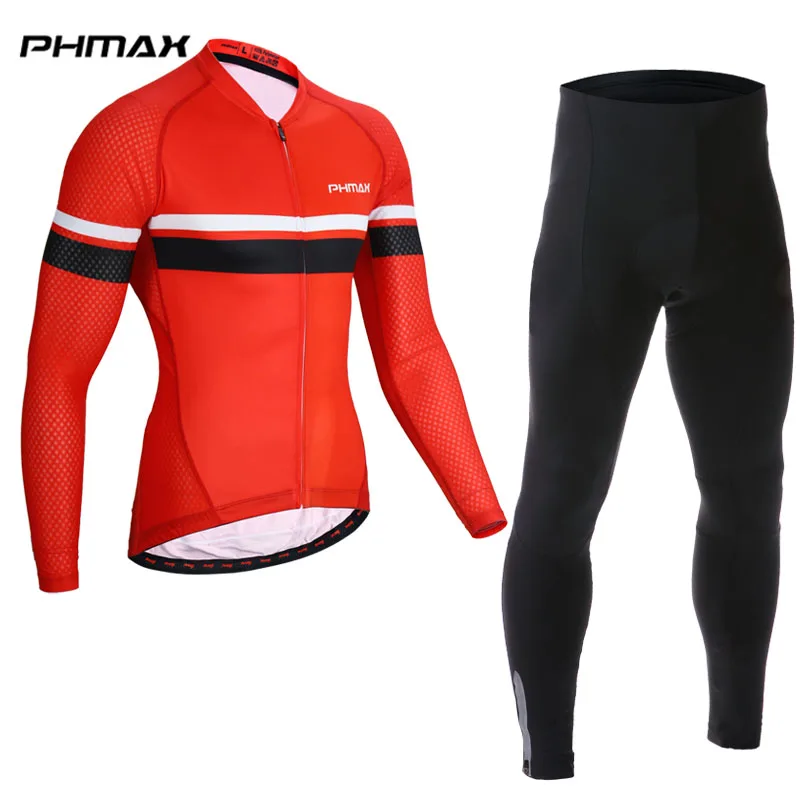 Normal Cycling Set PHMAX Bib Велоспорт Джерси комплект с длинными рукавами одежда для велоспорта Весенняя дышащая одежда MTB для велосипедистов одежда для гоночного велосипеда - Цвет: Normal Cycling Set