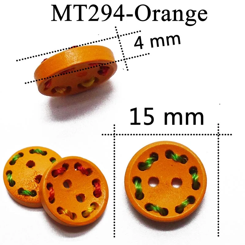 ZIEENE, 5 шт., 10 шт., 20 шт., 30 шт., разноцветные нитки, большие круглые деревянные пуговицы, сделай сам, для шитья, скрапбукинга, дерево для одежды, обуви - Цвет: MT294-orange