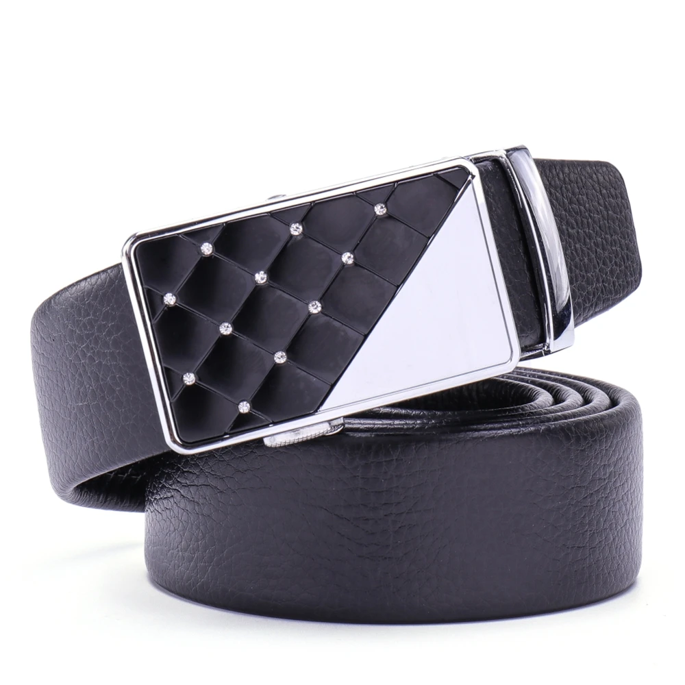 Classical automatic belt buckle leather belts mens waist strap belt