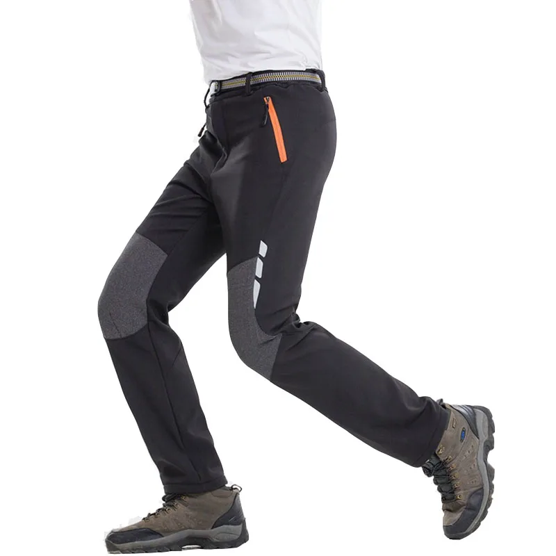 

Waterproof Soft Shell Winter Hiking Pants Men Outdoor Camping Trekking Thermal Fleece Lining Warm Stretch Skiing Cycling Pants