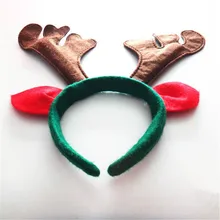 Рождественская Пряжка триколор обруч на голову с рогами Праздничная Вечеринка Реквизит для дня рождения принадлежности для рождественского декора 1 шт 5ZHH103