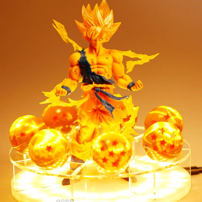 Dragon Ball Z фигурки Shenron Dragonball Z Набор фигурок Esferas Del Dragon+ 7 шариков 3,5 см+ светодиодный Набор фигурок DBZ игрушки