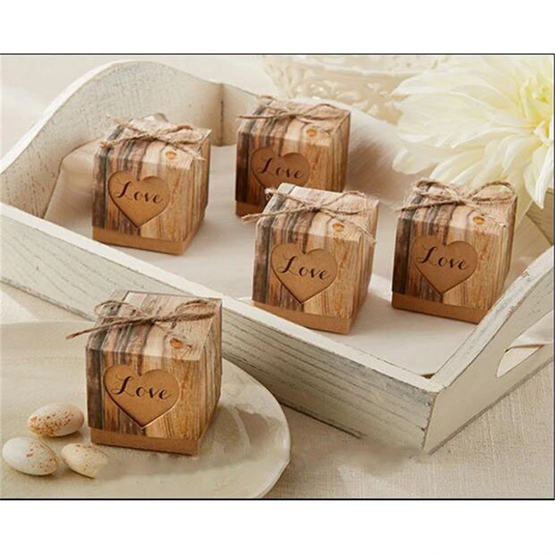 12pcs Lot Vintage Wedding Candy Bar Kraft Paper Bombonera With Burlap Twine Wedding Favor Box Decorations Event Party Supplies Bomboneras Aliexpress