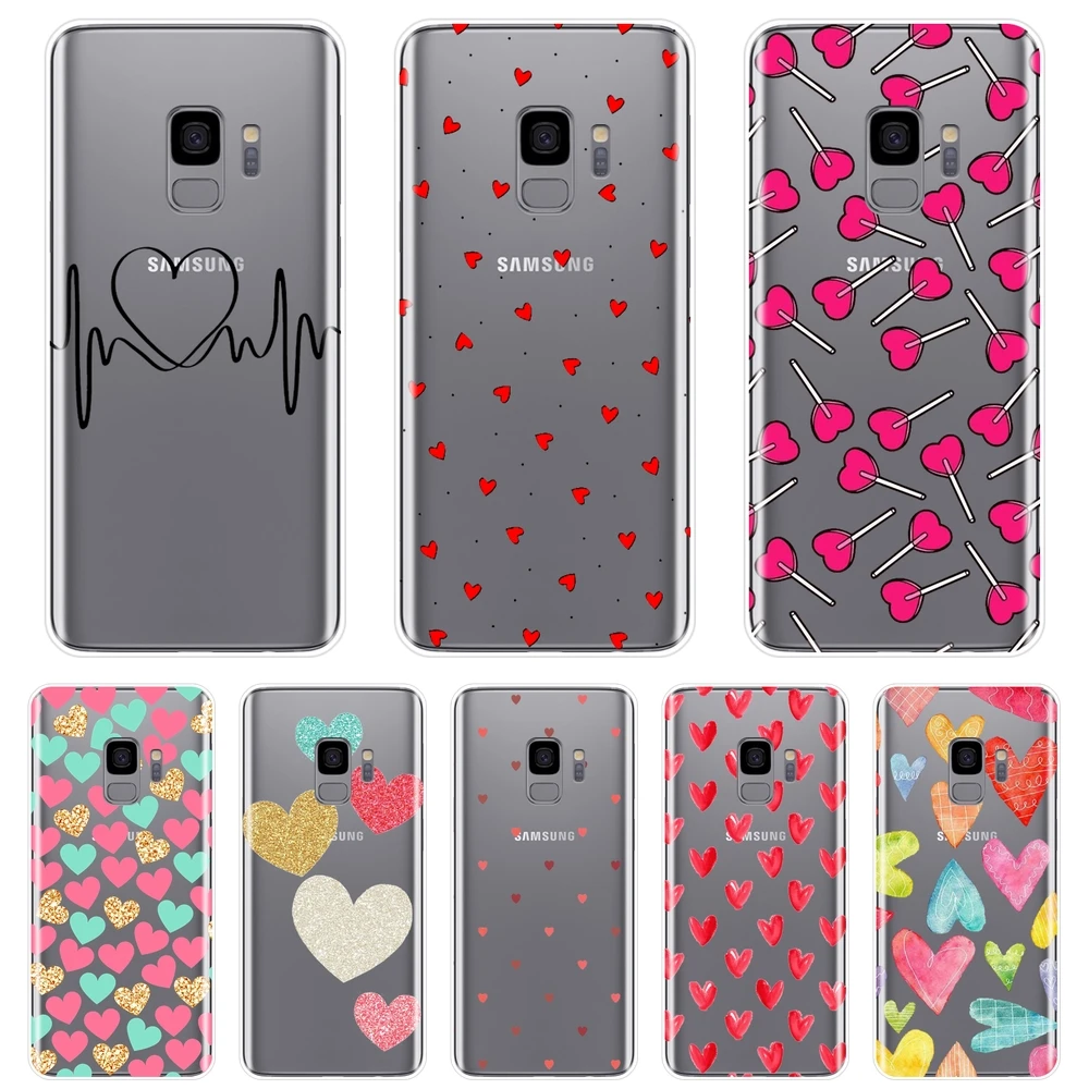 

Love Hearts Soft Silicone Phone Case For Samsung Galaxy Note 9 8 5 4 Back Cover For Samsung Galaxy S8 S9 Plus S5 S6 S7 Edge Case
