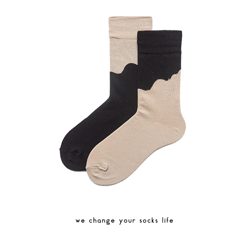 

Charlie Camp 2018 Spring And Summer New Fashion Hit Color Pattern Simple Wild Series Different Couple Men Socks HY1017