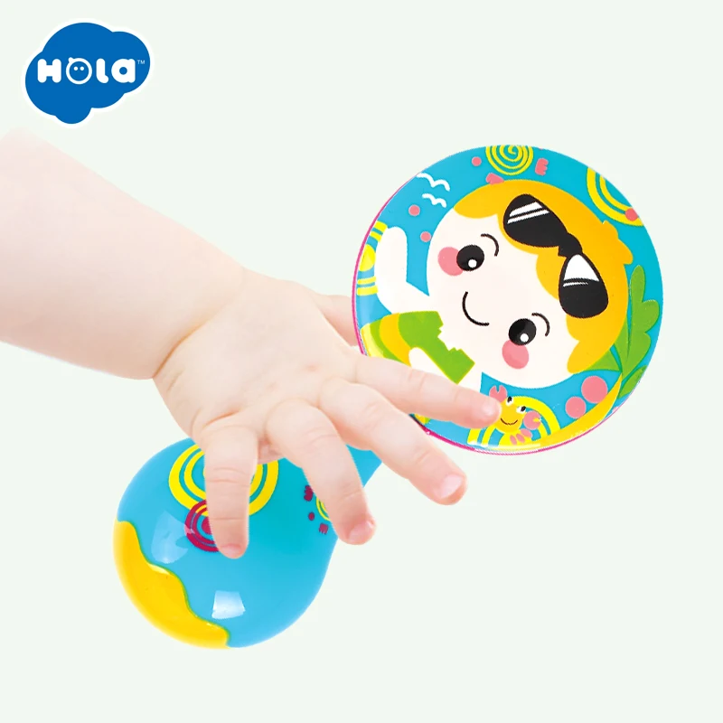 HOLA 3102D Orff Kids Child Baby Castanet Clapper Handle Musical Instrument Toy Preschool Early Educational Hand Clapper