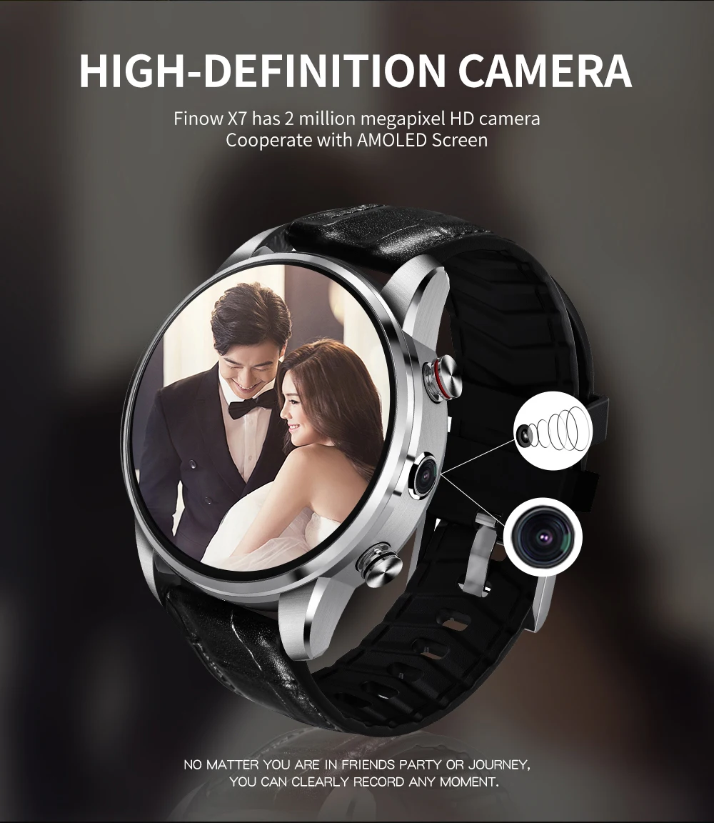 Новинка Finow X7 4G Смарт часы MTK6739 Android 7,1 четырехъядерный reloj inteligente для мужчин 1,39 дюймов AMOLED 2MP Pixel SmartWatch