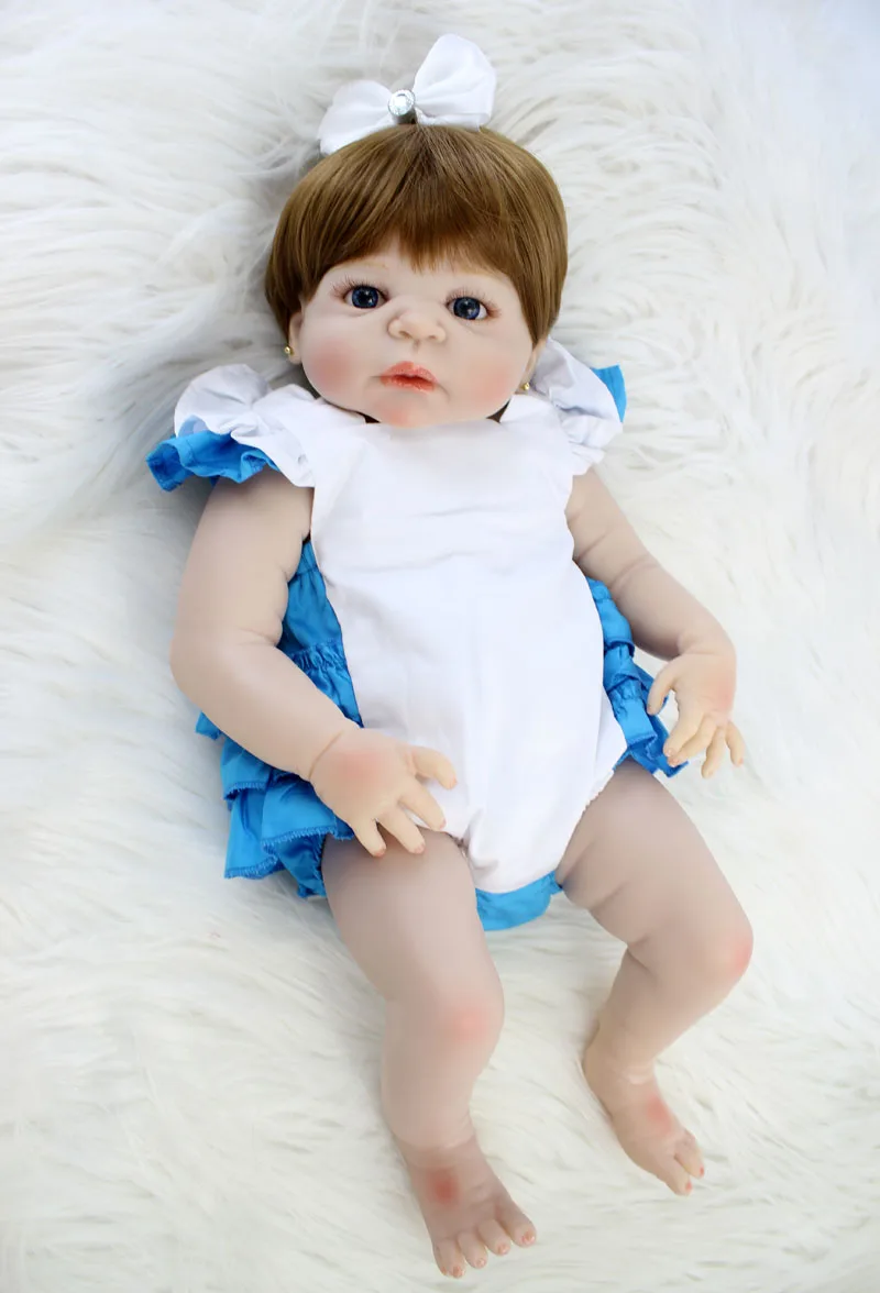 

NPKCOLLECTION 22" Full Silicone Reborn Baby Girl 55cm Lifelike Newborn Dolls Princess Baby Alive Toy Waterproof Body Bebe Boneca