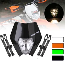 Универсальный 12 в 35 Вт мотоциклетный фонарь для мотокросса Dirt Bike Двойной спортивный налобный фонарь Supermoto головной свет для KTM SMR EXC XC XCF