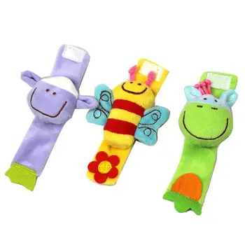 

2019 Hot Baby stroller Hanging Bell Rattle Lovely Soft Baby Wrist Rattle Toy Hands Finder Cartoon Animal Baby Rattles