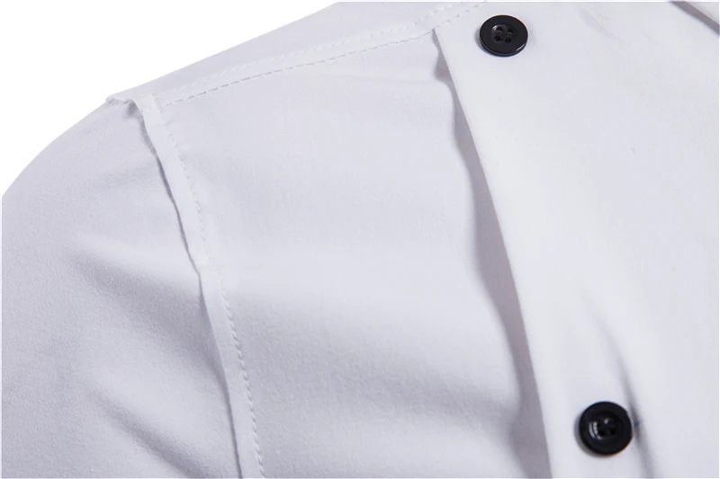 Для мужчин s Camisa Masculina брендовая одежда Для мужчин Летняя Повседневная рубашка с короткими рукавами Мода Стенд Воротник Двойной Брестед