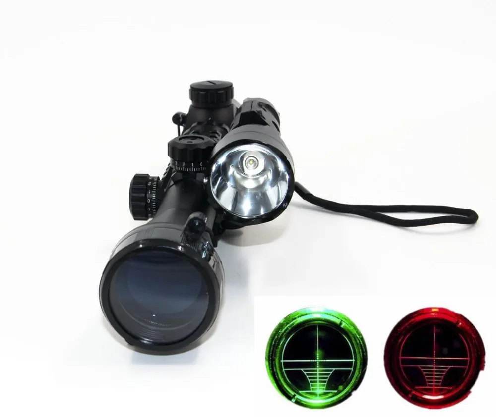 

1set Combo 3-9x40EG Rifle Scope w/ CREE T6 LED Hunting Flashlight 5Mode C8 Torch Flash Light For Air gun