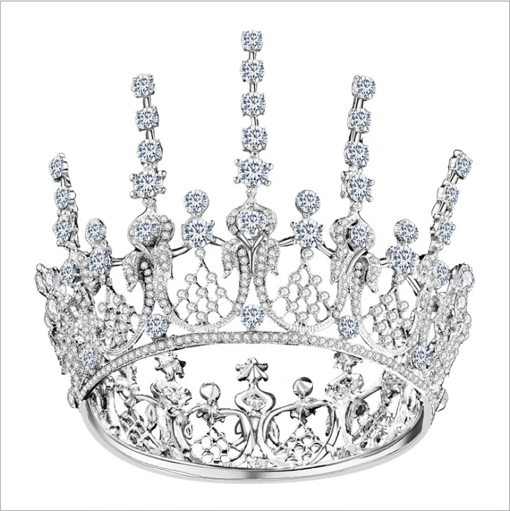 Luxuoso Cristal Cintilante Barroco Rainha Casamento Prom Pageant Diadema Headpiece Bridal Jóias acessórios de Cabelo (6)