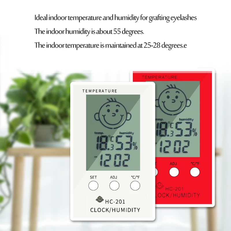 Электронный термометр для наращивание ресниц используется для внутреннего точного цифрового термометра и измеритель влажности для детской комнаты