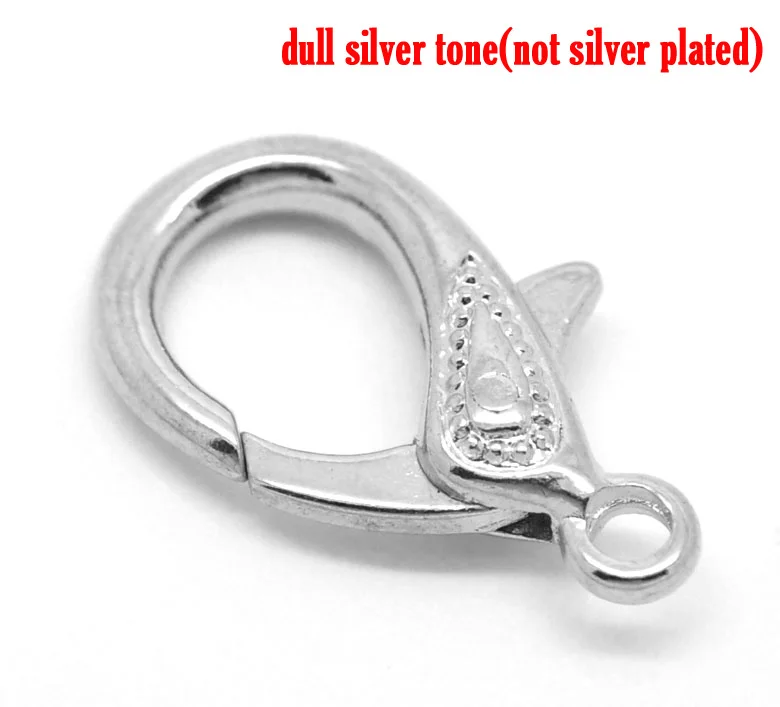 

DoreenBeads Zinc metal alloy Lobster Clasp Silver Tone Dot Pattern 30mm(1 1/8") x 18mm( 6/8"), 2 PCs new