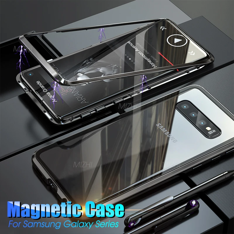 

magnetic flip case for samsung galaxy s10 s9 s8 plus note 9 8 s10e j4 j6 plus j8 a7 a9 2018 back cover on the galaksi 10s 9a 7a