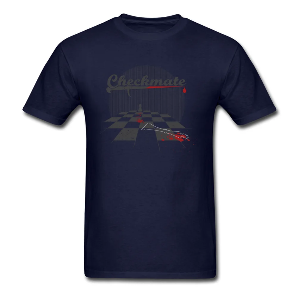 Checkmate Round Neck T-Shirt NEW YEAR DAY Tops Shirt Short Sleeve Graphic Cotton Design Sweatshirts Design Young Checkmate navy