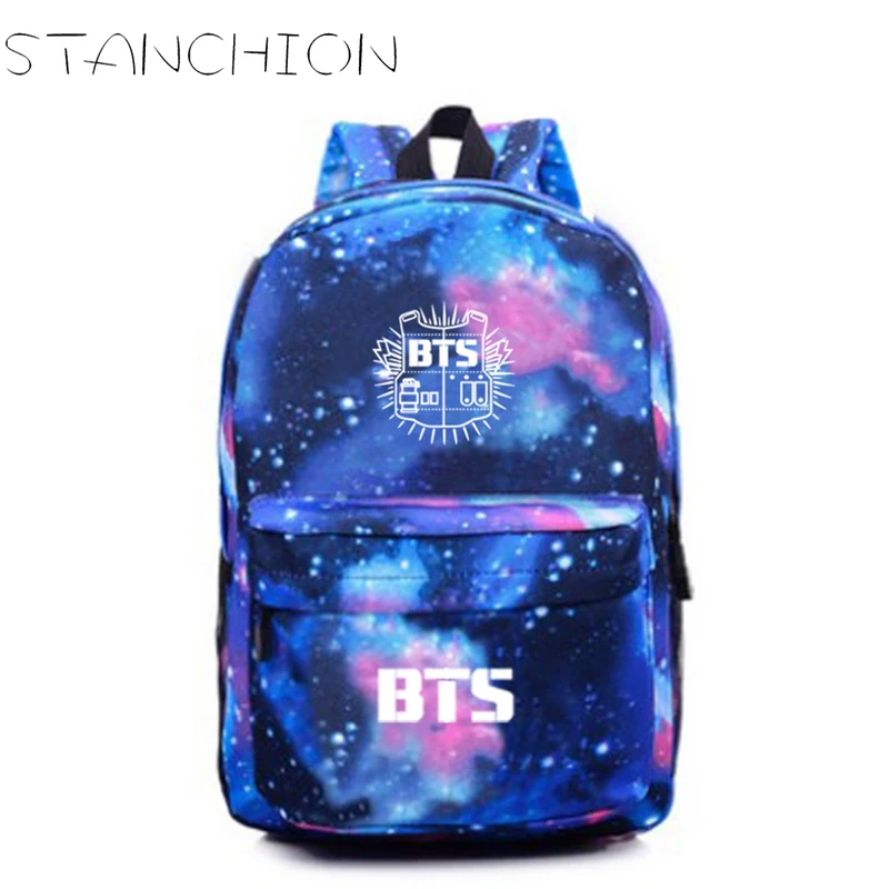

BTS Starry Sky Printing Canvas Backpack For Women School Bags For Teenage Girls Travel Daily Back Pack Mochila Feminina