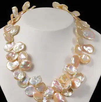 

natural baroque south seas pink pearl necklace 18inch
