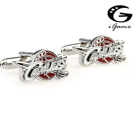 

Factory Price Retail Men's Copper Material Cleveland Basketball Team Enamel Cuff Links