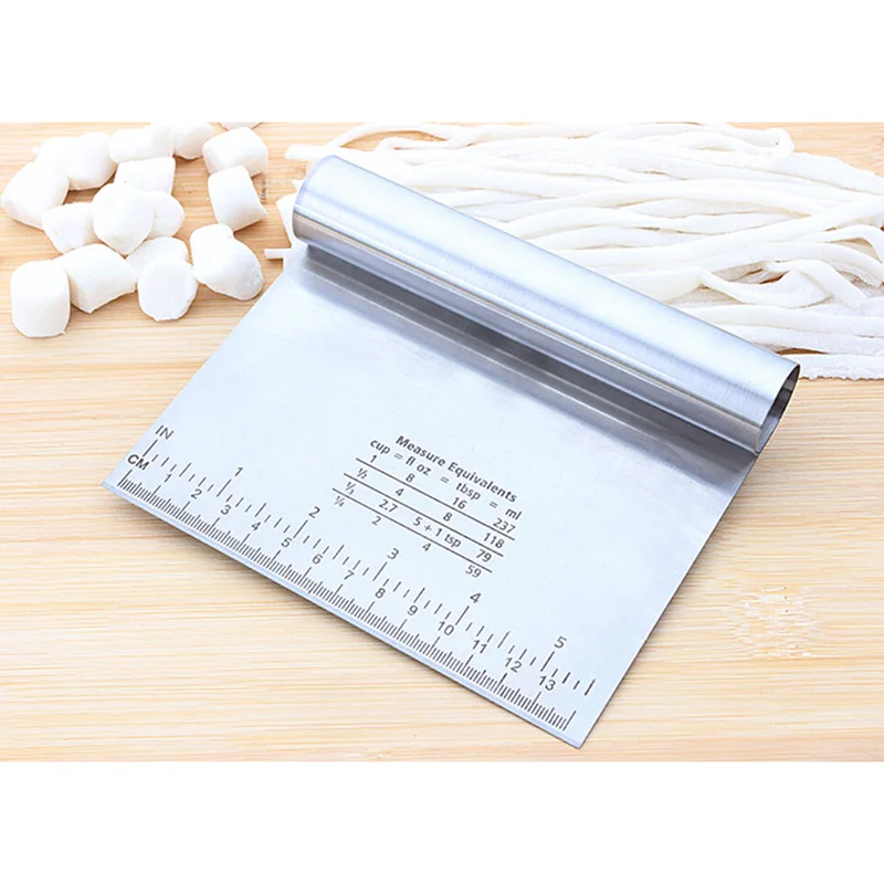  Kitchen Tool Stainless Steel Pizza Dough Scraper Cutter Fondant Cake Baking Pastry Spatulas Cutters